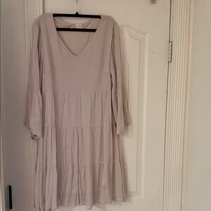 Altar'd State Cream Long Sleeve Dress